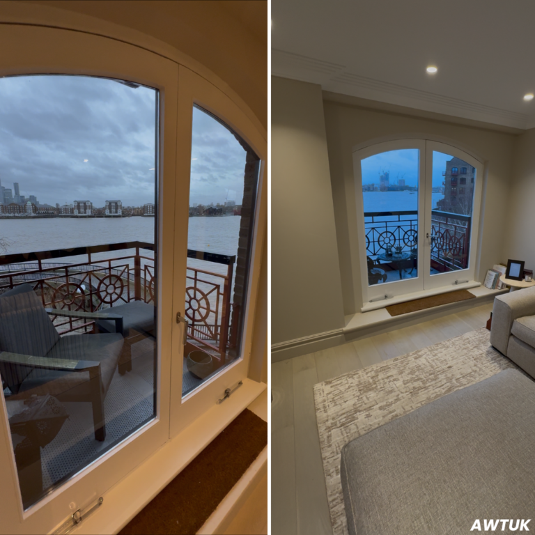 Neutral window film installation in wapping London.