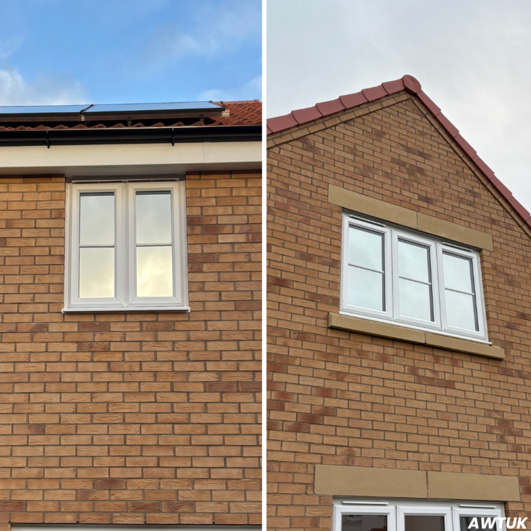 Privacy window film installation on a modern home in cambridgeshire.