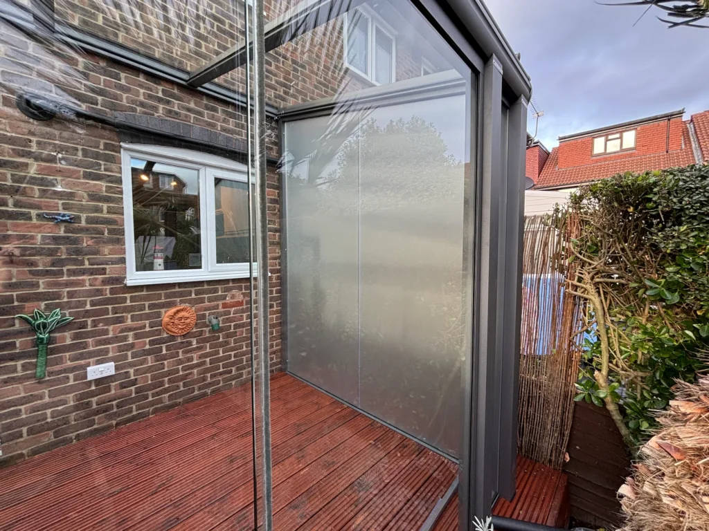 Finished installation of silver etch frosted film in Rotherhithe