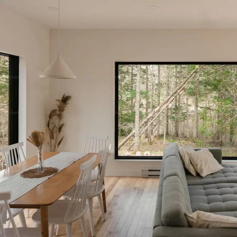 Inside of a beautiful domestic home with clear glass