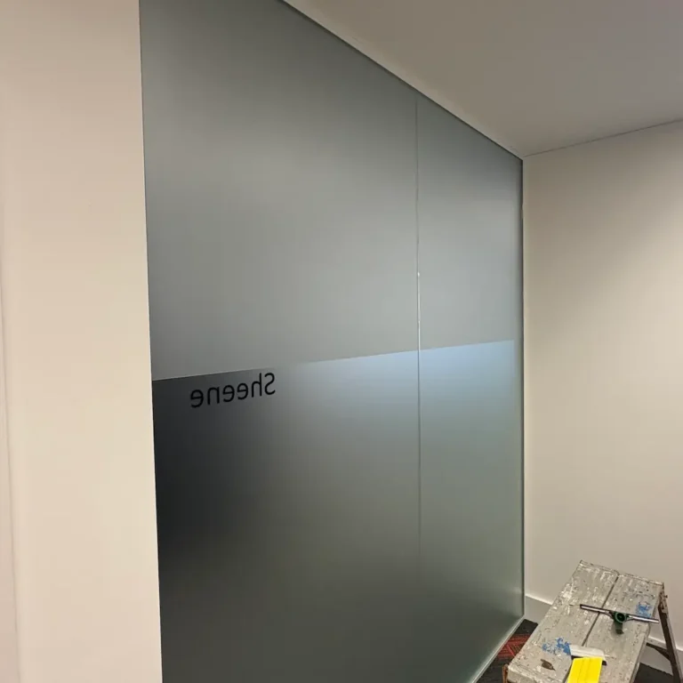 Commercial frosted film installation shoreditch london