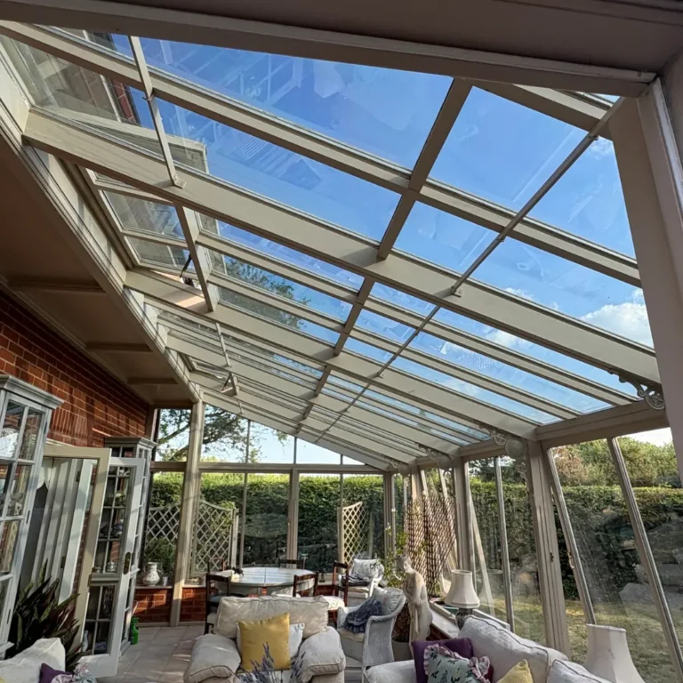 Dual reflective 25 on a timber conservatory in hadleigh suffolk