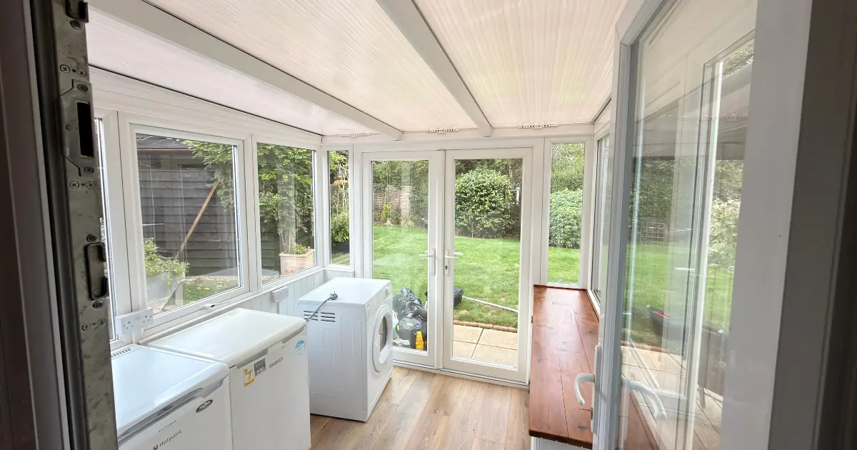 Image of the inside of a tinted conservatory in rayleigh