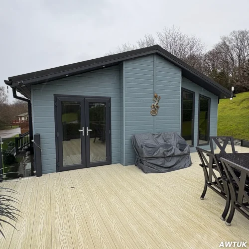 An image of a small lodge in Danbury with Neutral Solar Film installed